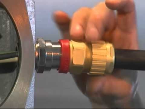 install the brass cable gland without water